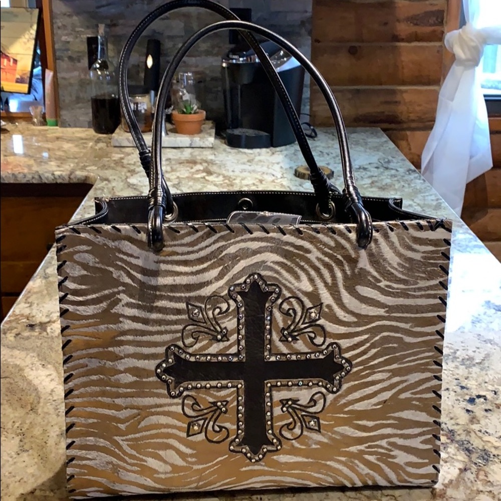 Real leather western purse